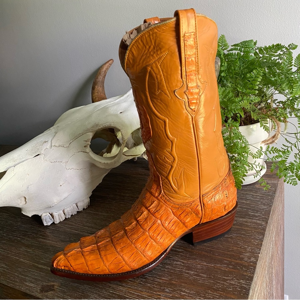 Black Diamond Mens Caiman Alligator Leather Made USA Cowboy Western‎ Boots 10.5 - Picture 6 of 11